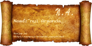 Neményi Armanda névjegykártya
